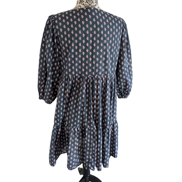 J. Crew Tiered Dress Women S Romantic 90s Babydoll Cottage Puff Sleeve Cotton - Picture 4 of 16